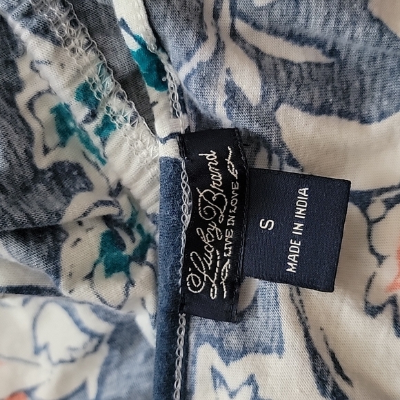 Lucky Brand Floral Dress Size Small White Blue - Picture 2 of 4